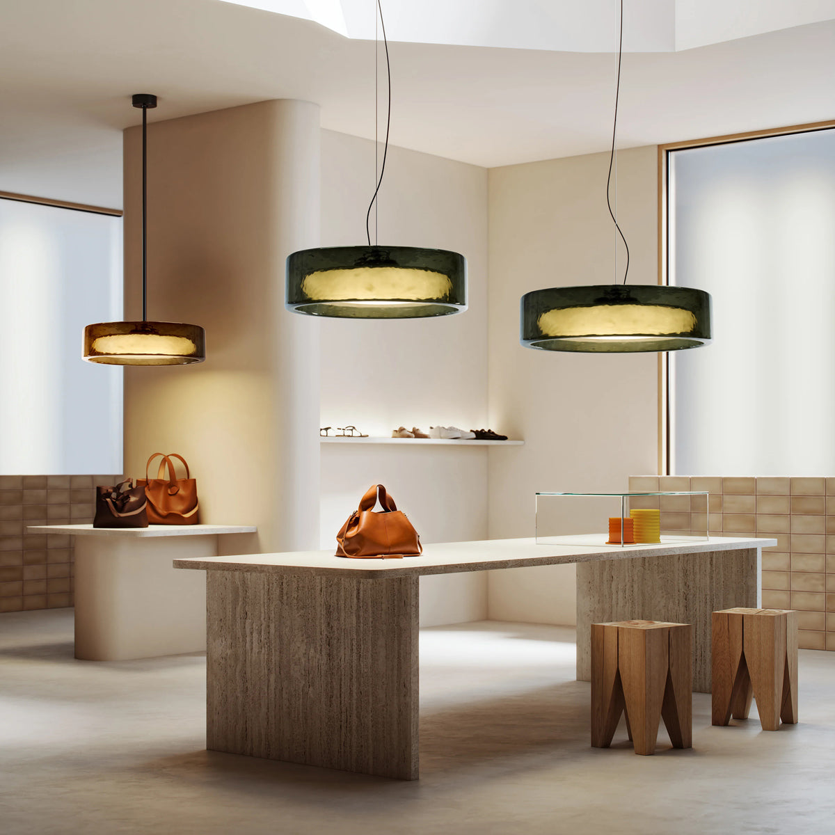Ringo Fixed Stem Ceiling/Pendant Light by Marset, showing ringo fixed stem ceiling/pendant light in live shot.