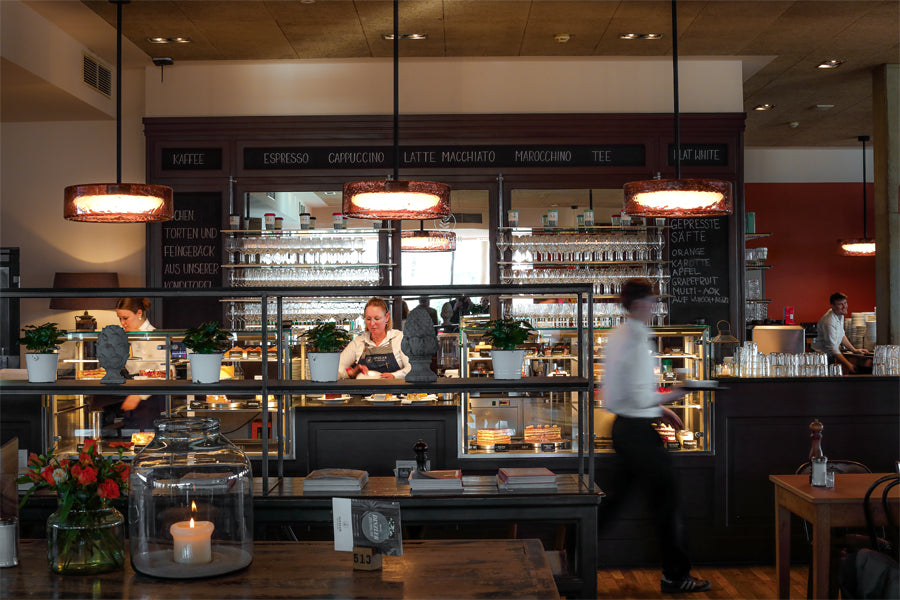 Ringo Fixed Stem Ceiling/Pendant Light by Marset, showing ringo fixed stem ceiling/pendant lights in live shot.