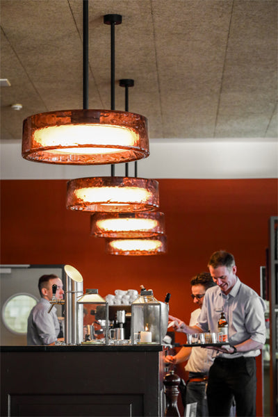 Ringo Fixed Stem Ceiling/Pendant Light by Marset, showing ringo fixed stem ceiling/pendant lights in live shot.