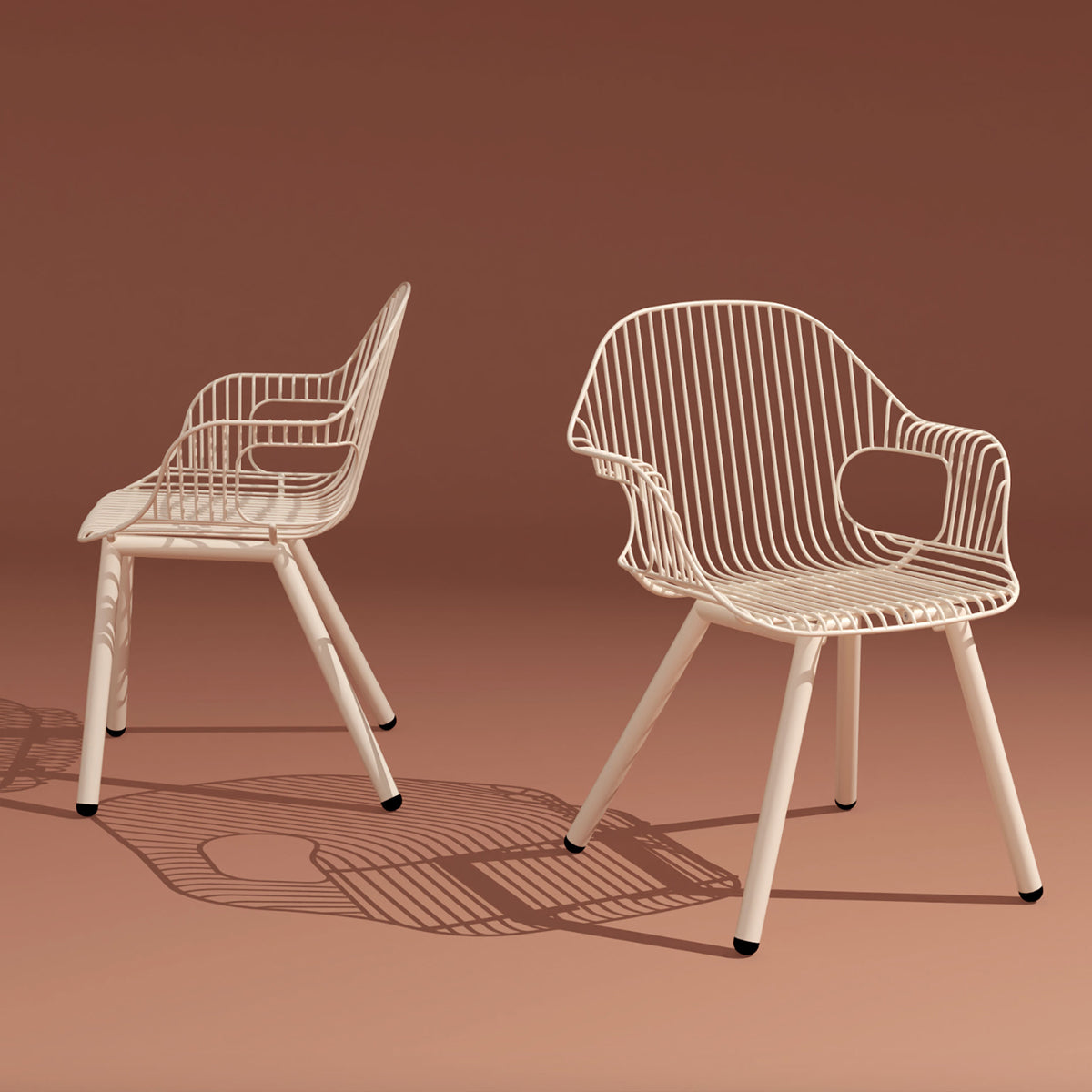 Rita Arm Chair by Bend, showing rita arm chairs in live shot.