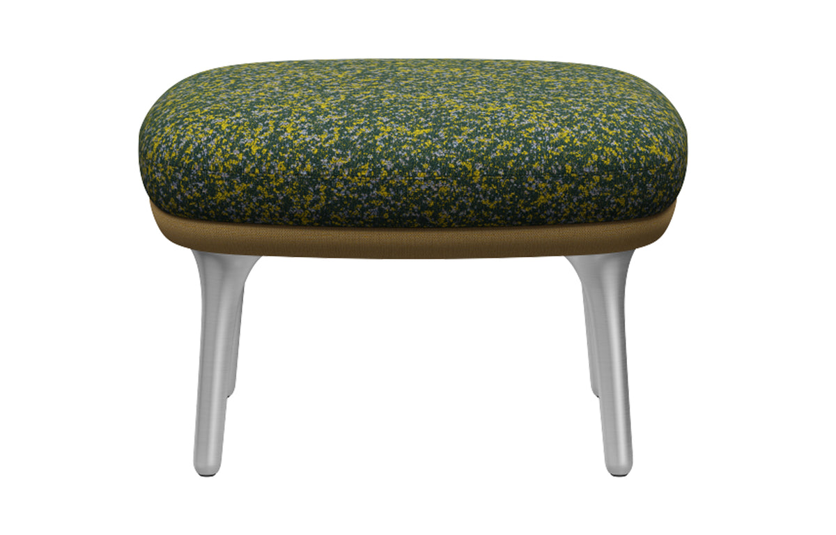 Ro Footstool by Fritz Hansen - Satin Brushed Aluminum, Christianshavn Textile Group, Textile Category 4.