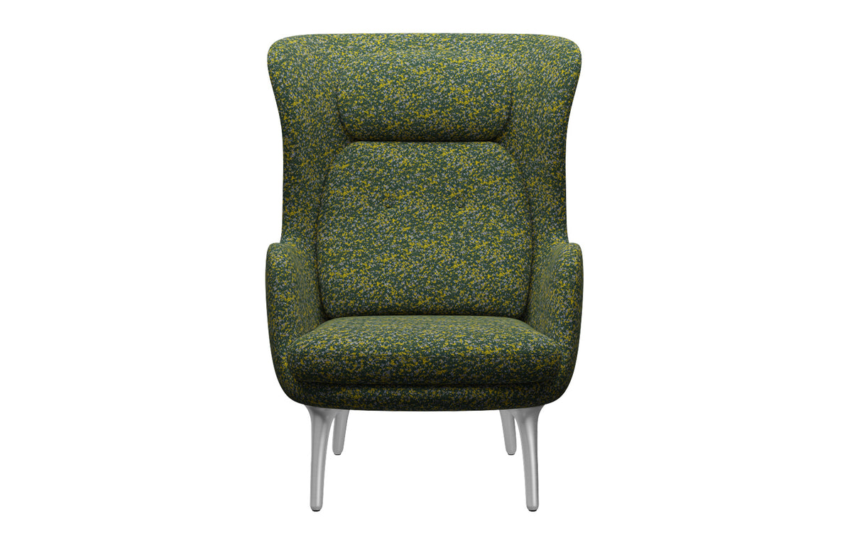 Ro Lounge Chair by Fritz Hansen - Satin Brushed Aluminum, Textile Category 4, Textile Category 4.