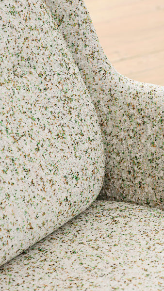 Ro Sofa by Fritz Hansen, showing closeup view of ro sofa in live shot.
