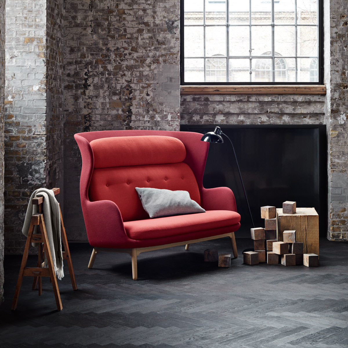 Ro Sofa by Fritz Hansen, showing ro sofa in live shot.