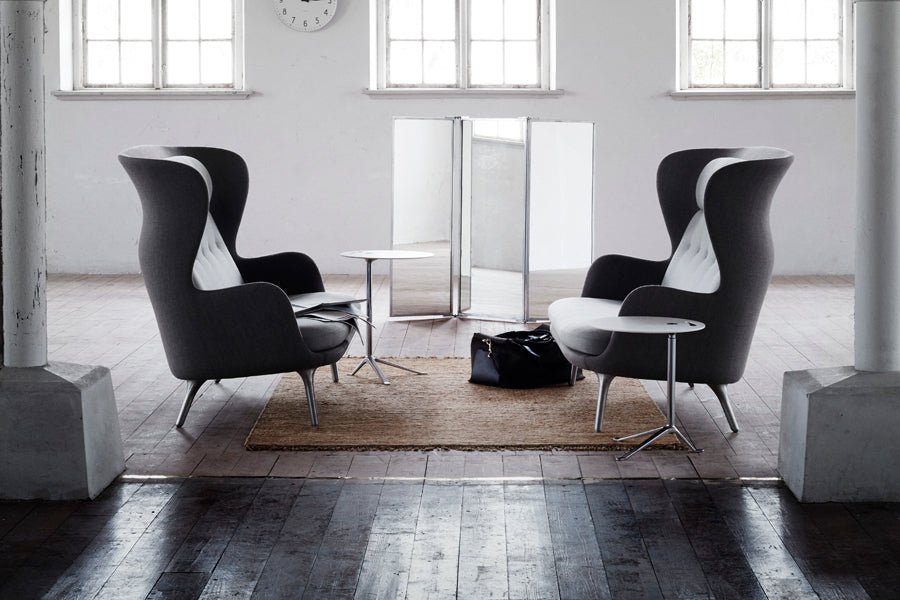 Ro Sofa by Fritz Hansen, showing ro sofas in live shot.