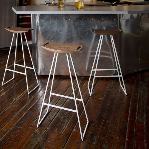Roberts Bar Stool by Tronk Design, showing roberts bar stools in live shot.