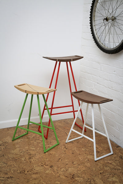 Roberts Counter Stool by Tronk Design, showing roberts counter stools in live shot.