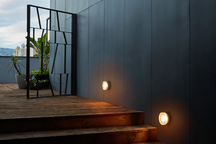 Roc IP65 Wall/Ceiling Light by Marset, showing roc ip65 wall/ceiling lights in live shot.