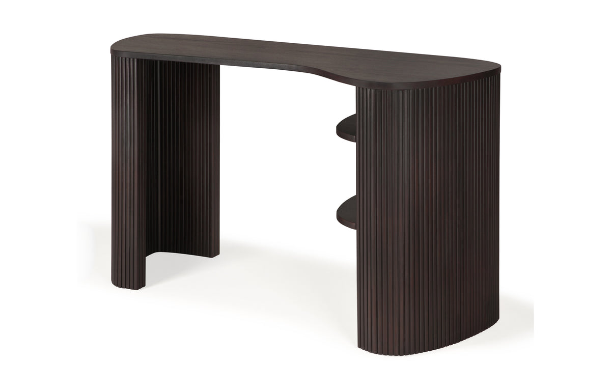 Roller Max Desk by Ethnicraft - Dark Brown Varnished Mahogany.