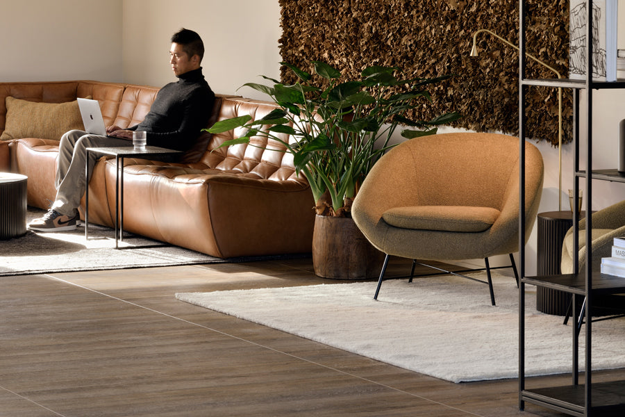 Roller Max Side Table by Ethnicraft, showing roller max side table in live shot.