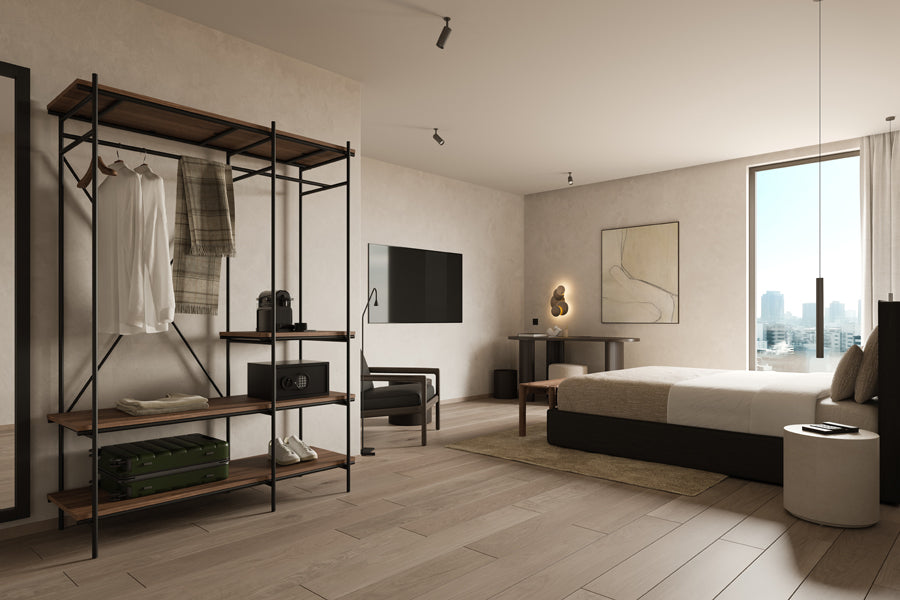 Roller Max Side Table by Ethnicraft, showing roller max side tables in live shot.