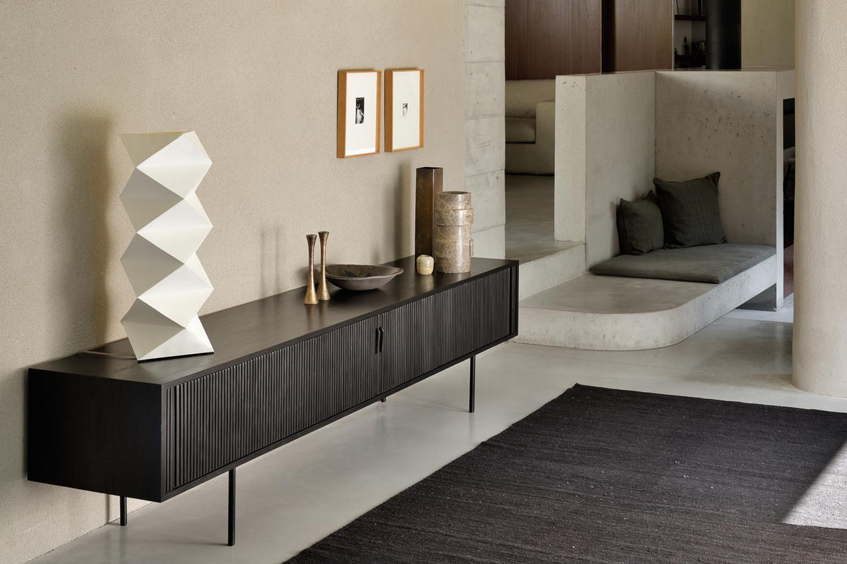 Roller Max TV Cupboard by Ethnicraft, showing roller max tv cupboard in live shot.