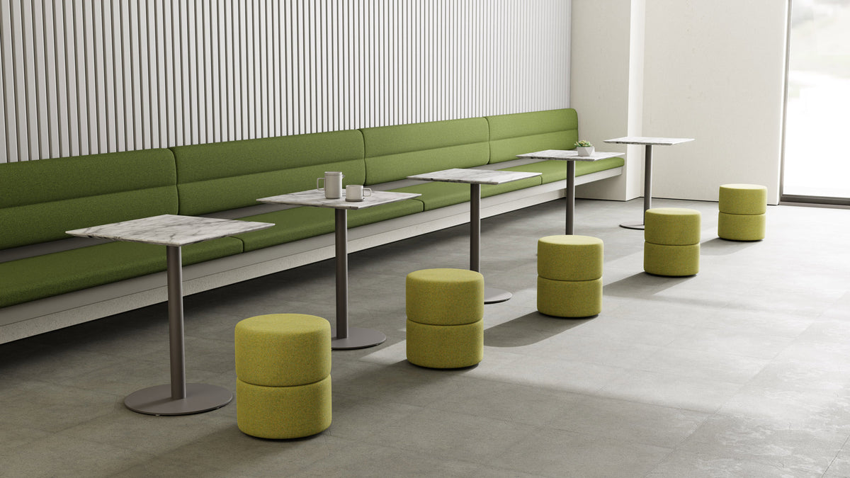 Roller Stool by B&T, showing roller stools in live shot.