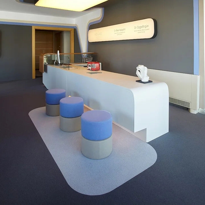 Roller Stool by B&T, showing roller stools in live shot.