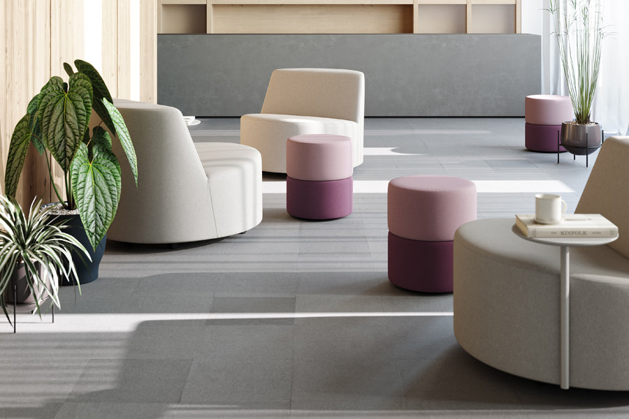 Roller Stool by B&T, showing roller stools in live shot.