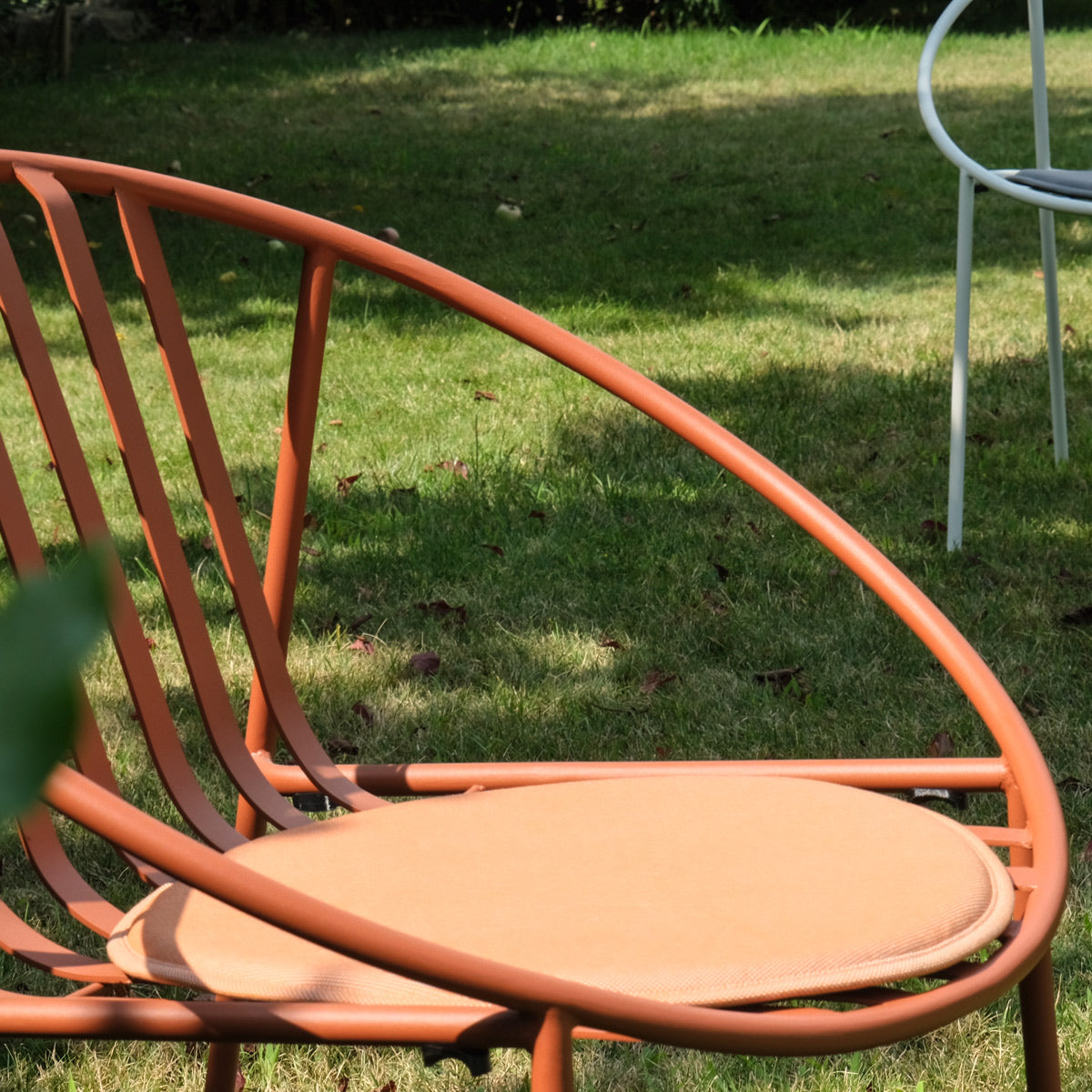 Rosa Lounge Chair by Kollektiff, showing closeup view of rosa lounge chair in live shot.