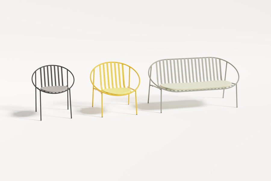Rosa Lounge Chair by Kollektiff, showing angle view of rosa lounge chair in studio shot.