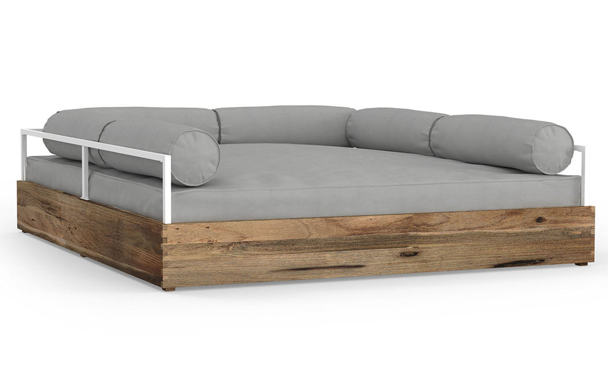 Aiko Daybed without Canopy by Mamagreen - Sailcloths (Grade C), Original Teak, Stainless Steel Cotton.