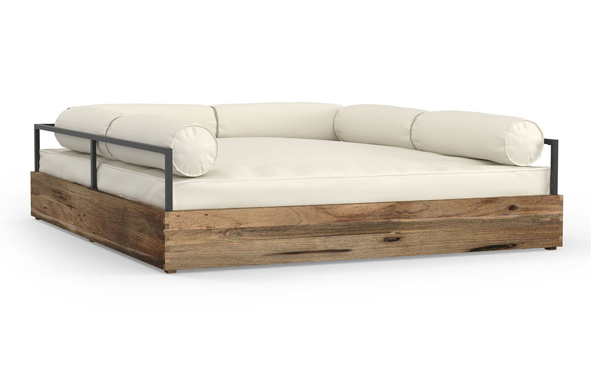 Aiko Daybed without Canopy by Mamagreen - Sailcloths (Grade C), Original Teak, Stainless Steel Jet Black.