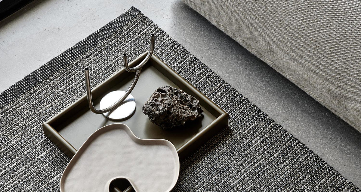 Sam Black/Walnut - Linen Warp by Pappelina, showing sam black/walnut - linen warp in live shot.