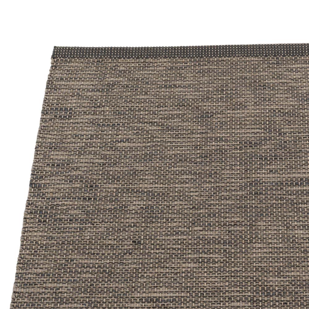 Sam Black/Walnut - Linen Warp by Pappelina, showing closeup view of sam black/walnut - linen warp.