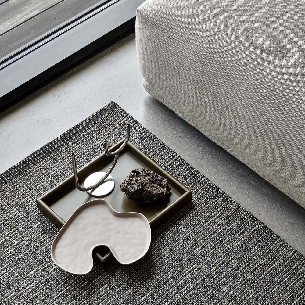 Sam Black/Walnut - Linen Warp by Pappelina, showing sam black/walnut - linen warp in live shot.