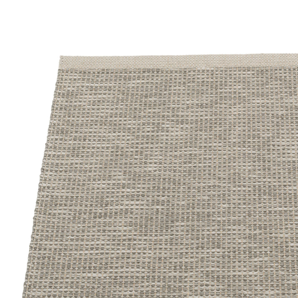 Sam Warm Grey/Charcoal - Linen Warp by Pappelina, showing closeup view of sam warm grey/charcoal - linen warp.