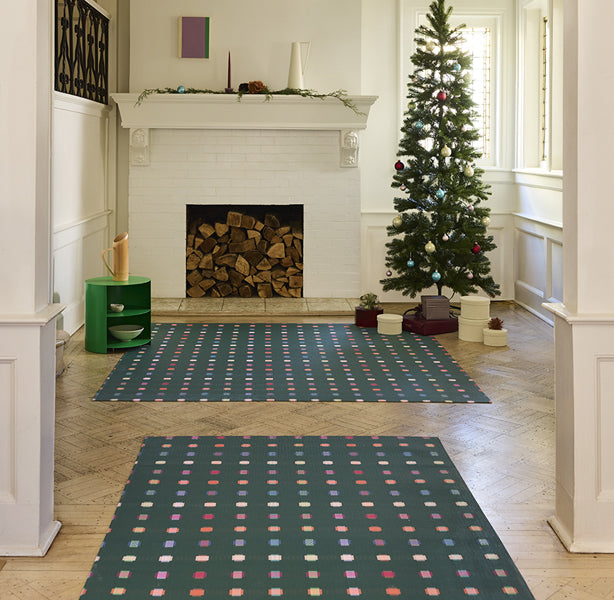 Sampler Woven Floor Mat by Chilewich, showing sampler woven floor mats in live shot.