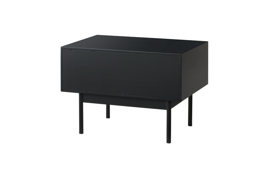 Santa Cruz Nightstand by Greenington, showing back angle view of santa cruz nightstand in wheat.