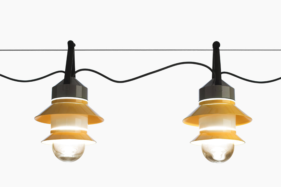 Santorini Outdoor Pendant by Marset, showing santorini outdoor pendants in studio shot.