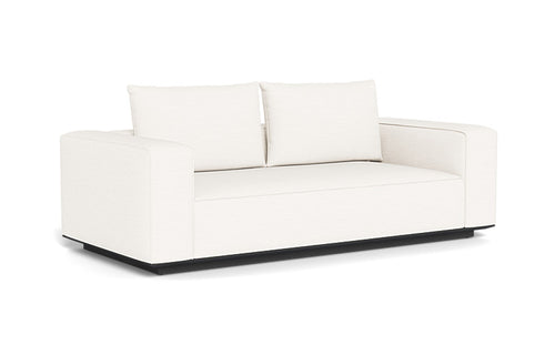 Santorini Outdoor Sofa by Harbour - 2-Seater, Asteroid Aluminum, Blanco Panama.