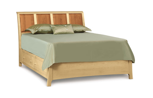 Sarah Cherry/Maple Bedroom Collection with Storage by Copeland Furniture - Bed/Cherry/Maple Wood.