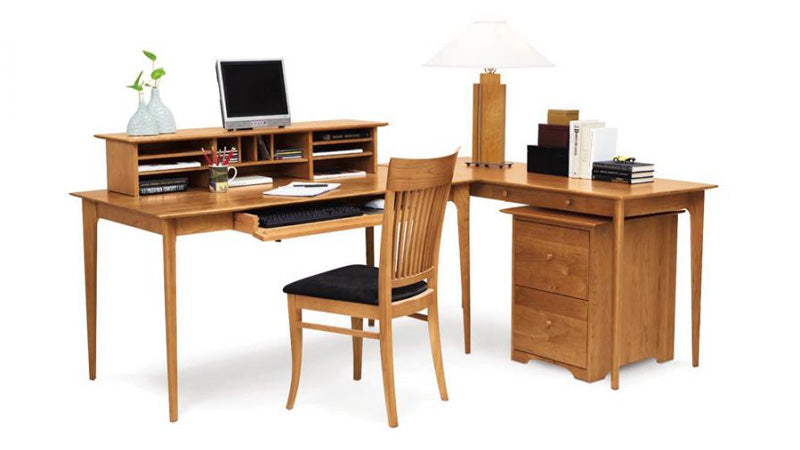 Sarah Secretary Desk with Keyboard Tray by Copeland Furniture, showing sarah secretary desk with keyboard tray in live shot.