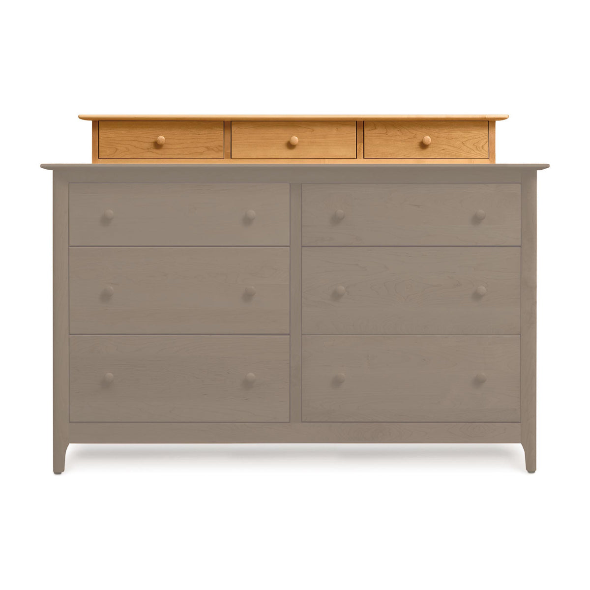 Sarah Dresser Accessory Case by Copeland Furniture, showing front view of sarah dresser accessory case in natural cherry.
