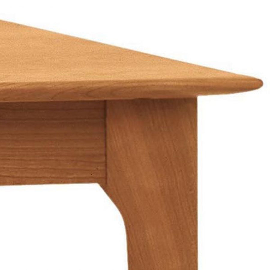 Sarah Four Leg Extension Table with Easystow Extension and Leaf Storage by Copeland Furniture, showing closeup view of sarah four leg extension table with easystow extension and leaf storage.
