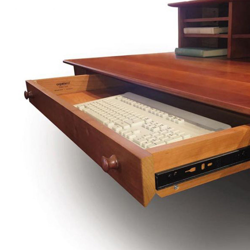 Sarah Return with Keyboard Tray by Copeland Furniture, showing closeup view of sarah return with keyboard tray.