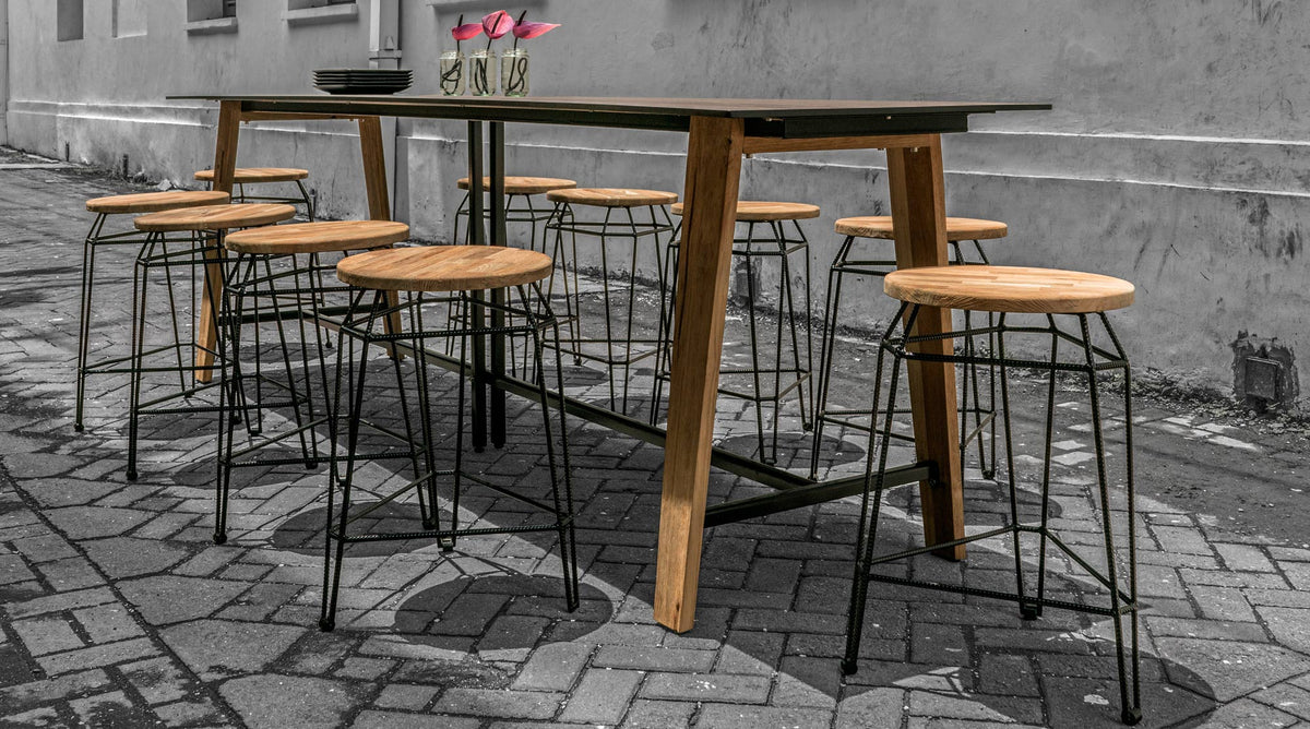 Sato Communal Table by Mamagreen, showing sato communal table in live shot.