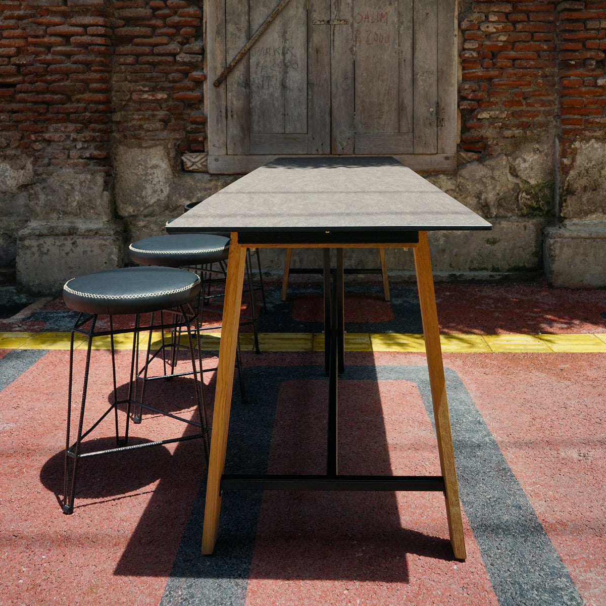 Sato Communal Table by Mamagreen, showing sato communal table in live shot.