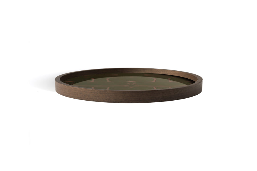 Second Nature Tray by Ethnicraft, showing side view of second nature tray in round (valet).