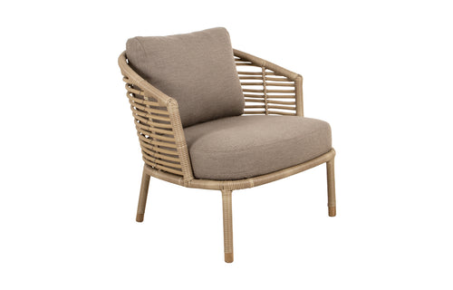 Sense Outdoor Lounge Chair by Cane-Line - Natural Weave/Taupe AirTouch Cushion Set.