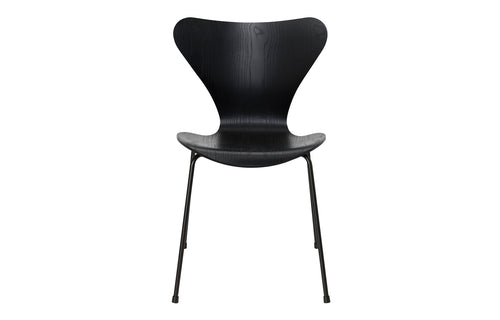 Series 7 Chair by Fritz Hansen - Colored Ash Veneer Wood Shell Group, Black Powder Coated Steel.