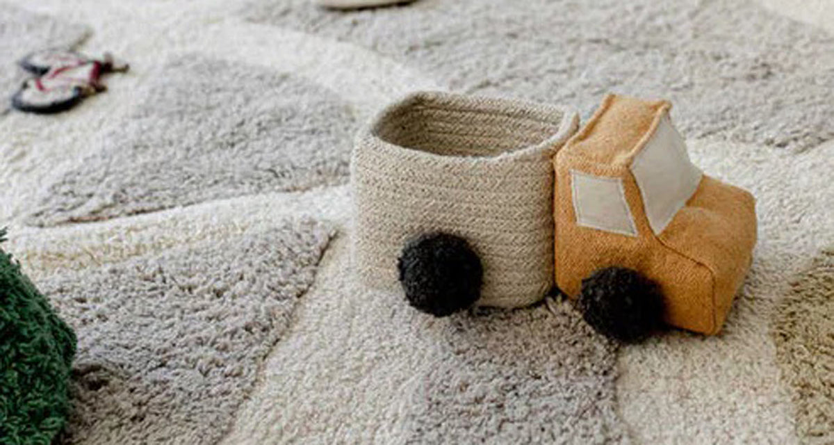 Set of Mini Baskets Truck by Lorena Canals, showing set of mini baskets truck in live shot.