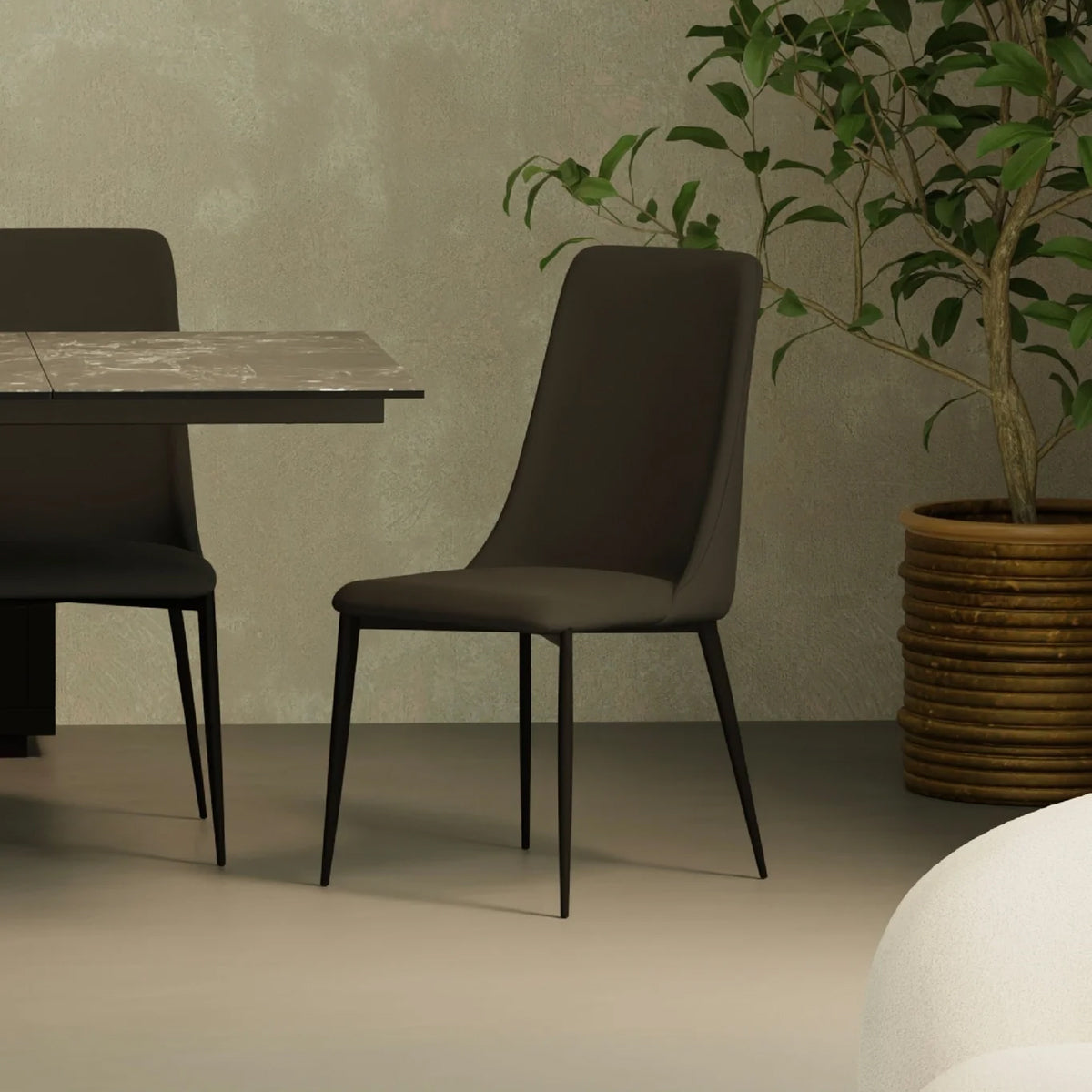 Seville Dining Chair by Mobital, showing seville dining chairs in live shot.