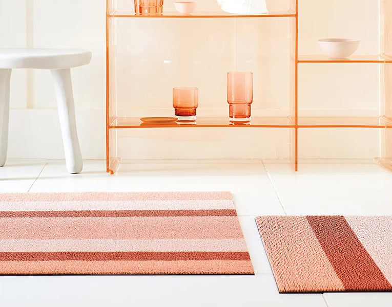 Shag Indoor/Outdoor Floormat by Chilewich, showing shag indoor/outdoor floormats in live shot.