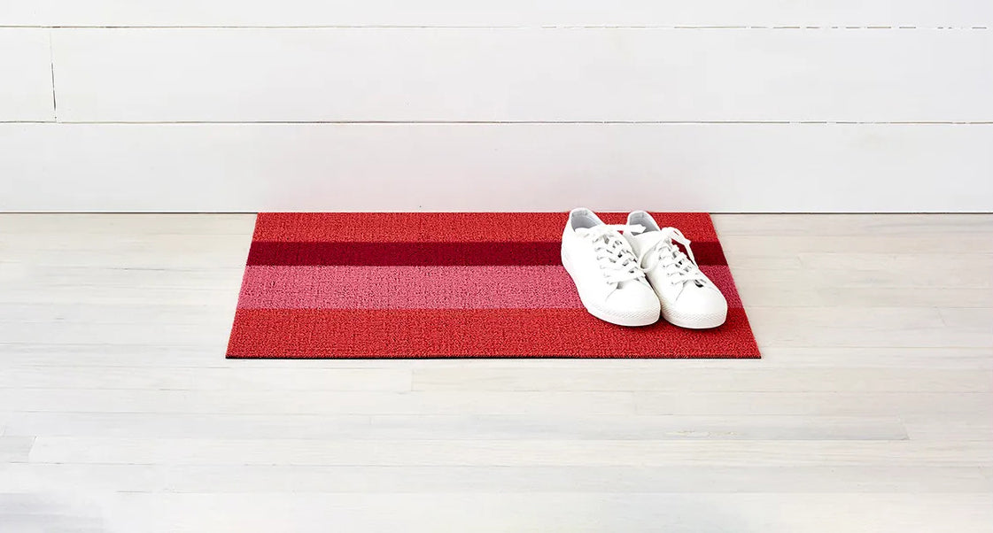 Shag Indoor/Outdoor Floormat by Chilewich, showing shag indoor/outdoor floormat in live shot.