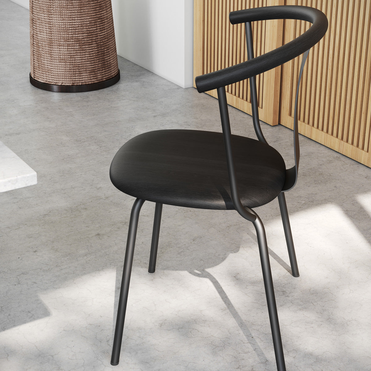 Shu Chair by Kollektiff, showing shu chair in live shot.