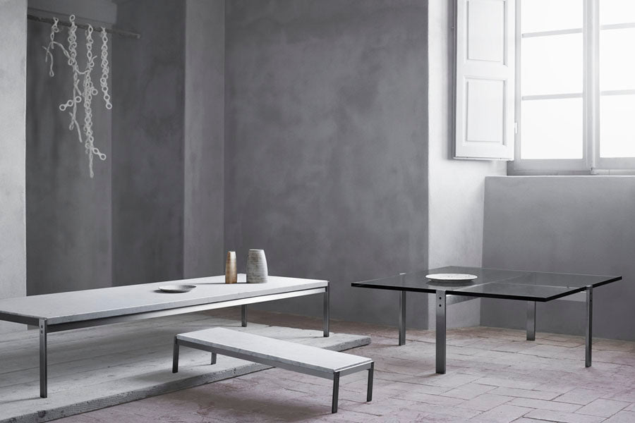 PK62 Side Table by Fritz Hansen, showing pk62 side table in live shot.