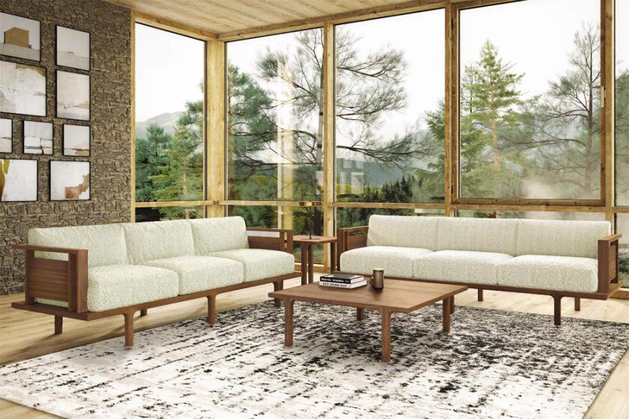 Sierra Rectangle Coffee Table by Copeland Furniture, showing sierra rectangle coffee table in live shot.