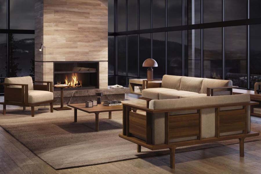 Sierra End Table by Copeland Furniture, showing sierra end table in live shot.