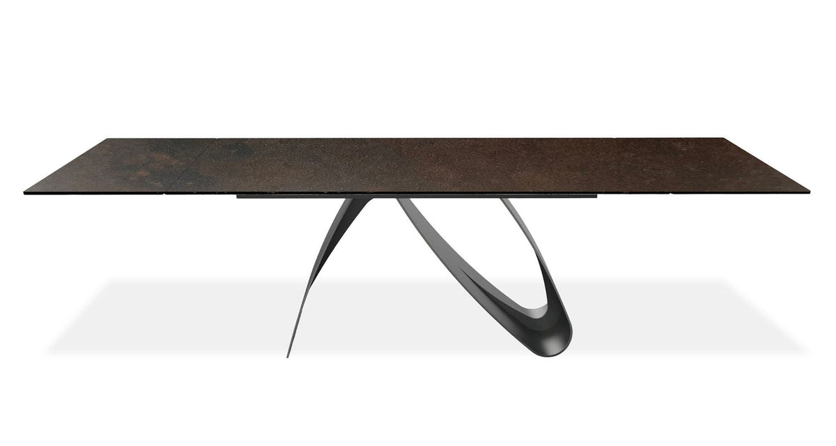 Signature Extension Dining Table by Mobital, showing front view of signature extension dining table.